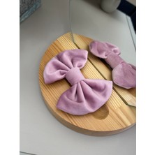 SP Accessories Pembe Kadife Klipsli Kurdele Fiyonk Toka