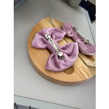 SP Accessories Pembe Kadife Klipsli Kurdele Fiyonk Toka