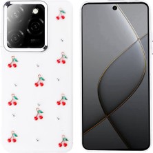 Tecno Spark 20 Pro 5g Kılıf Airbag Tasarımlı Simli Şeffaf Zore Kutup Kapak - Kiraz