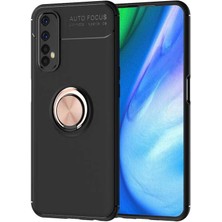 ZORE Realme 7 Kılıf Zore Ravel Silikon Kapak-Siyah-Rose GOLD-8682314076715-OTNV46677