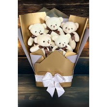 Sole Sevgiliye Özel Dore-Gümüş Konsept Romantik Peluş Ayıcık Buketi