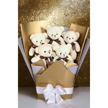 Sole Sevgiliye Özel Dore-Gümüş Konsept Romantik Peluş Ayıcık Buketi