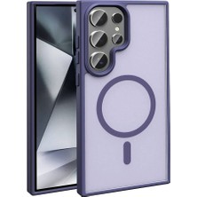 ZORE Galaxy S23 Ultra Kılıf Magsafe Şarj Özellikli Mat Arka Yüzey Zore Sio Kapak-Koyu MOR-8680436777671-O