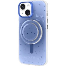 Apple iPhone 15 Kılıf Magsafe Şarj Özellikli Tak-Çıkar Pop Soketli Zore Tiktok KAPAK-MAVI-8680436763