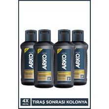 Arko Men Erkekler İçin Gold Power Tıraş Sonrası Kolonya 4x255 ml Hassas Cilt Dostu ve Etkili
