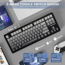 Attack Shark M87 Prov2 White Switch Mekanik Rgb Triplemode E-Sports Profesyonel Gaming Oyuncu Klavye