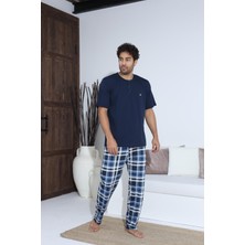 Pemilo Erkek 70042 Kısa Kol Yaka Düğmeli Pijama Takımı