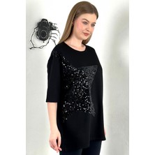 Asil Yıldız Desenli Bisiklet Yaka T-Shirt