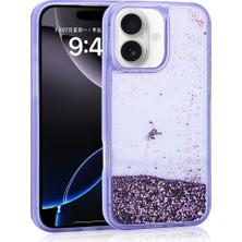 ZORE Apple iPhone 16 Uyumlu Kılıf Sıvılı Simli Şeffaf Arka Yüzey Zore Keto Silikon KAPAK-MOR-8680436821725-OTNV