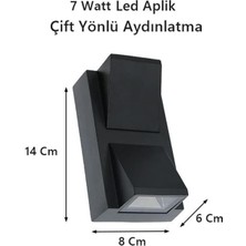 Storemax Rodos 7 Watt Modern Duvar LED Aplik 3200K Gün Işığı Çift Yönlü Iç ve Dış Mekan Aplik IP44