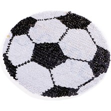 Puan Işlemeli Futbol Sequins Patch Paillette Aplike Tersinir Renk Siyah Beyaz 18CM (Yurt Dışından)