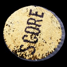 Puan Işlemeli Futbol Sequins Patch Paillette Aplike Tersinir Renk Siyah Beyaz 18CM (Yurt Dışından)