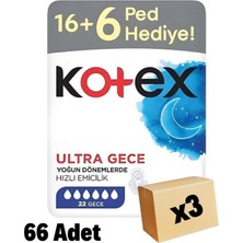 Kotex Ultra Dev Eko Gece 22'li 3 Adet