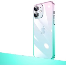 Apple iPhone 12 Uyumlu Parlak Renk Geçişli Kamera Korumalı Zore Senkron KAPAK-PEMBE-MAVI-8680436651087-TA8
