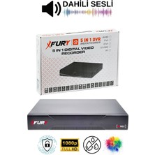 Fury 2 Kamera Sesli Gece Renkli Güvenlik Kamerası Full Hd-Su Geçirmez Güvenlik Kamerası Seti 250GB