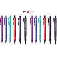 Faber-Castell Econ Versatil 0,7 mm Uçlu Kalem Seti 12 Adet Metal Gövdeli Şeffaf ve Koyu Renkler