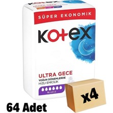 Kotex Ultra Quadro Süper Eko Gece 16’lı x 4 Adet Ped