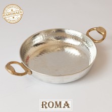 20 cm El Yapımı Içi Dışı Kalaylı 1. Sınıf Düz Bakır Tava Sahan Kuymak Mıhlama Yumurta Omlet Menemen