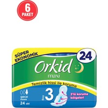 Orkid Maxi 4'lü Gece 24 Adet x 6 Adet Ped