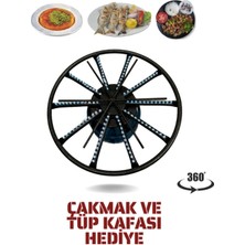 Vakia 38 cm Döner Başlıklı Portatif Künefe - Kadayıf - Balık - Börek Pişirme Ocağı
