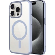 ZORE Apple iPhone 15 Pro Uyumlu Wireless Şarj Özellikli Sert Pc Zore Mat Riksos Magsafe KAPAK-GRI-8680436729540