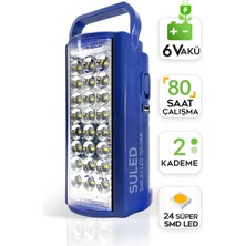 Suled Kamp Lambası 6V Akülü 80 Saat - 3gün Aydınlatma 24 Smd LED Işıldak Lamba 220V Şarj