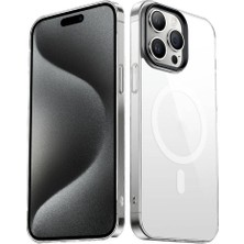 ZORE Apple iPhone 15 Pro Uyumlu Zore Wireless Şarj Özellikli Şeffaf G-Glass KAPAK-SIYAH-8680436727232-TA95079-O