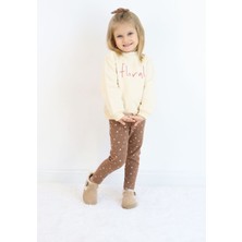 Kız Çocuk Floral Nakışlı Iki Iplik Kumaş Taytlı Takım(Toka Dahildir.)