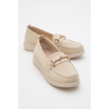 Ccway Kadın Tokalı Günlük Ayakkabı Bej