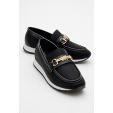 Ccway Kadın Taşlı Tokalı Günlük Ayakkabı Siyah Kot