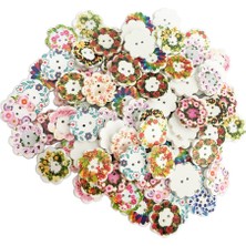 200PCS Boyama 2 Delik Ahşap Düğmesi Vintage Ahşap Düğmeler Dikiş Zanaat (Yurt Dışından)
