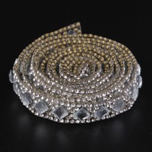 2pcs 12MM 15MM Rhinestone Şerit Demir Çanta Ayakkabıları Dekoratif Yama Aplike (Yurt Dışından)