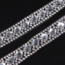 2pcs 12MM 15MM Rhinestone Şerit Demir Çanta Ayakkabıları Dekoratif Yama Aplike (Yurt Dışından)