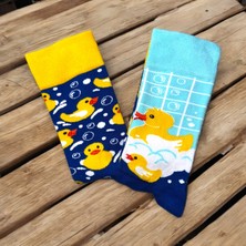 OMS Sağ Sol Farklı Ördek - Van Gogh Desenli 2li Çorap Set