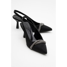 Ccway Kadın Taşlı Topuklu Ayakkabı Siyah Sim