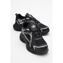 Ccway Kadın Anorak Spor Ayakkabı Siyah Gümüş