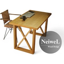 Neiwel Loel Doğal Ahşap Çalışma ve Ofis MASASI-70  cm  -100  cm