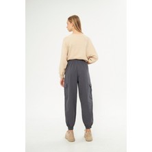 Kutaf Beli Ve Paçası Lastikli Kargo Pantolon