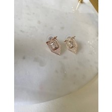 Serenay Zirkon Taşlı Minimal Küpe