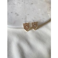 Serenay Zirkon Taşlı Minimal Küpe
