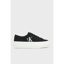 Calvin Klein YW0YW017630GM Kadın Sneakers Pamuk Karışımlı Kanvas Ayakkabı Kauçuk Tabanlı Günlük Kullanım İçin YW0YW01763 0gm