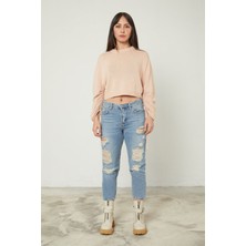 Kutaf Skinny Jeans Ön Lazer Detaylı Kadın Pantolon