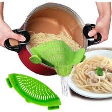 Klipsli Silikon Tencere Makarna Noodle Süzgeci Çok Amaçlı (4989)