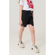 Kız Çocuk Üstten Cepli Kot Şort 2857