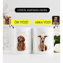 Bk Gift Kişiye Özel İki Evcil Hayvan Karikatürlü Beyaz Kupa Bardak-5, Arkadaşa Hediye, Sevgiliye Hediye