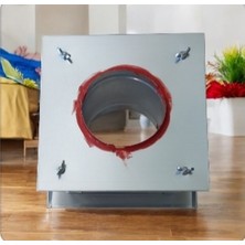 Renuzu Isı Yalıtımlı Yanmaz Boru Baca Çıkışı (Ağaç Ev, Konteyner Için) 130 mm Çap Kare Taban 28*28