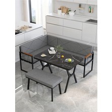 Mygusi Src Serisi Mutfak, Balkon Köşe Takımı, 70 x 110  cm  Bendir Masalı - Koyu Gri