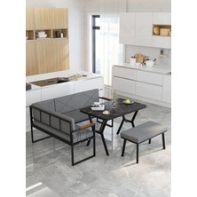 Mygusi Src Serisi Mutfak, Balkon Köşe Takımı, 70 x 110  cm  Bendir Masalı - Koyu Gri