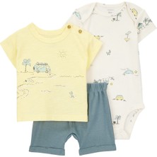 Carter's Layette Erkek Bebek Body Şort Set 3'lü Paket