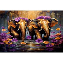 Aden Dekoratif Filler ve Çiçekler Kanvas Tablo